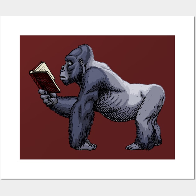 Reading Silverback Wall Art by Ninjangulo